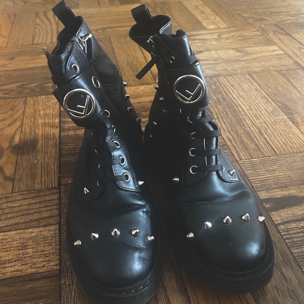 Fendi Spike Combat Boots